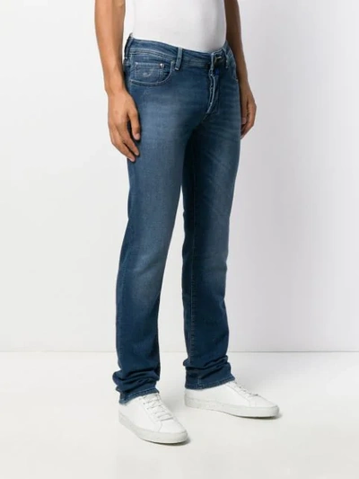 Shop Jacob Cohen Logo Slim-fit Jeans In Blue