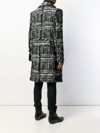 Shop Balmain Tweed Double Breasted Coat In Aaa Aaa Mult