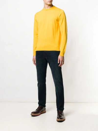 Shop Sun 68 Elbow Patch Sweater In Yellow