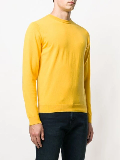 Shop Sun 68 Elbow Patch Sweater In Yellow
