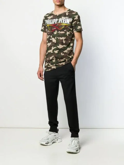 Shop Philipp Plein Camouflage Print T-shirt In Green