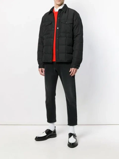 Shop Ami Alexandre Mattiussi Snap-buttonned Quilted Jacket In Black