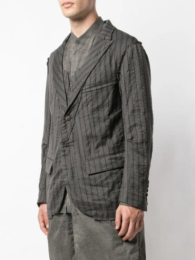 Shop Ziggy Chen Deconstructed Striped Blazer In 04