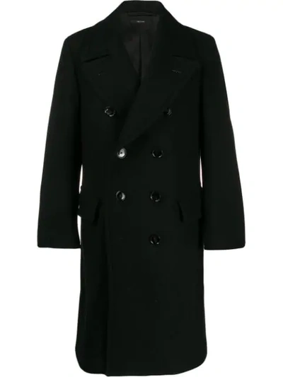 Shop Tom Ford Double-breasted Tailored Coat In Black
