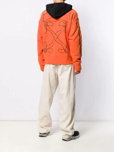 Shop Off-white Arrows Embroidered Sweatshirt In Orange