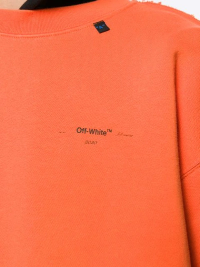Shop Off-white Arrows Embroidered Sweatshirt In Orange