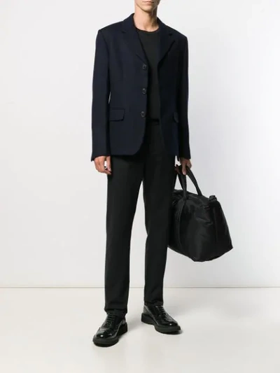 Shop Prada Single-breasted Blazer In Blue