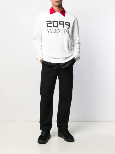 Shop Valentino 2099 Logo Sweatshirt In White
