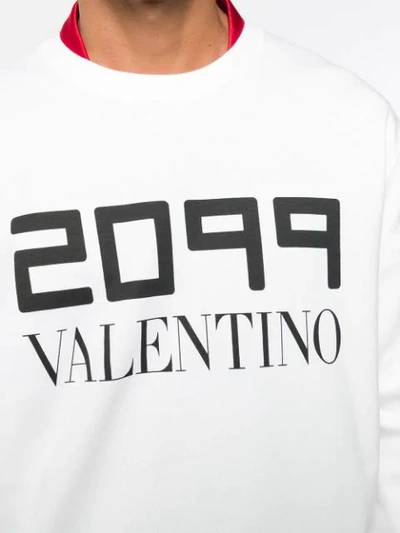 Shop Valentino 2099 Logo Sweatshirt In White