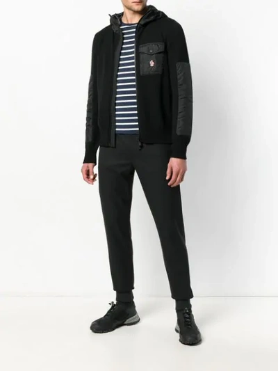 Shop Moncler Knit Fitted Jacket In Black
