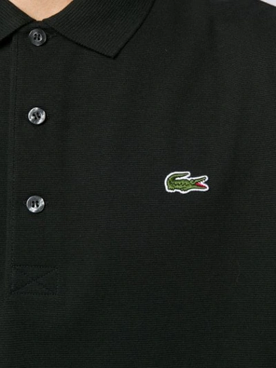 Shop Lacoste Embroidered Logo Polo Shirt In Black