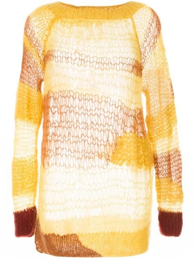 Shop Ann Demeulemeester Open-knit Jumper In Yellow