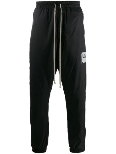 Shop Rick Owens Embroidered Track Pants In Black