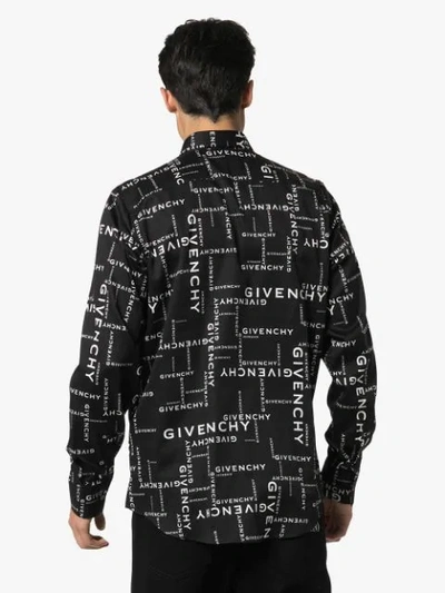 Shop Givenchy Repeat Logo Print Shirt In Black