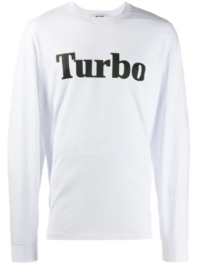 Shop Msgm Turbo Sweatshirt In 01 White