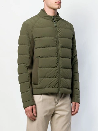 Shop Peuterey Band Collar Padded Jacket In Green