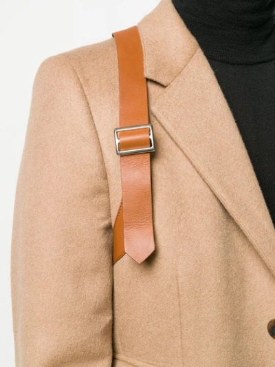 Shop Alexander Mcqueen Harness Single-breasted Coat In Neutrals