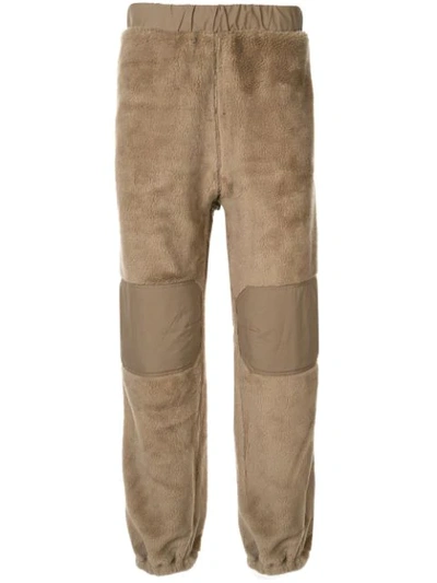 UNDERCOVER SHEARLING DETAIL TROUSERS - 棕色