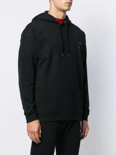 Shop Moschino Double Question Mark Hoodie In Black