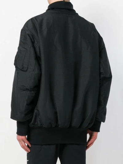 Shop Y-3 Zipped Bomber Jacket In Black
