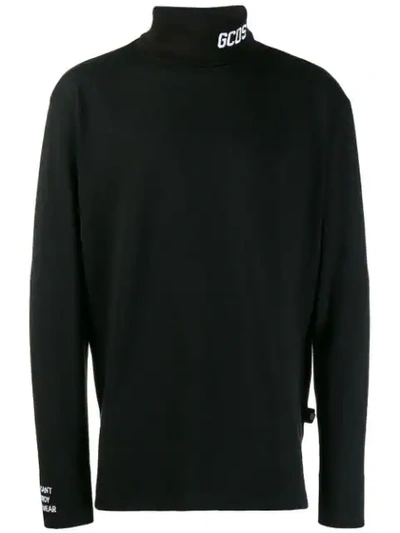 Shop Gcds Roll Neck Logo Sweatshirt In Black