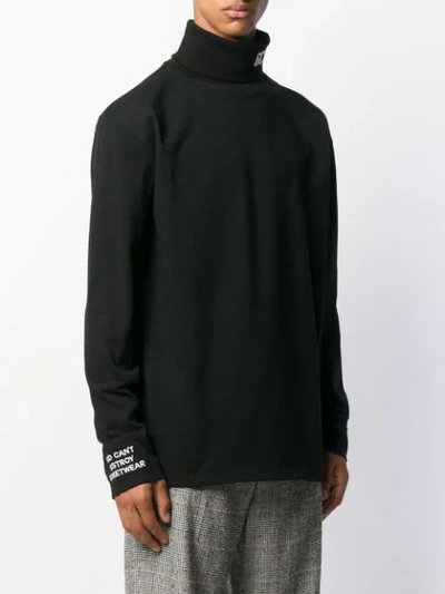 Shop Gcds Roll Neck Logo Sweatshirt In Black