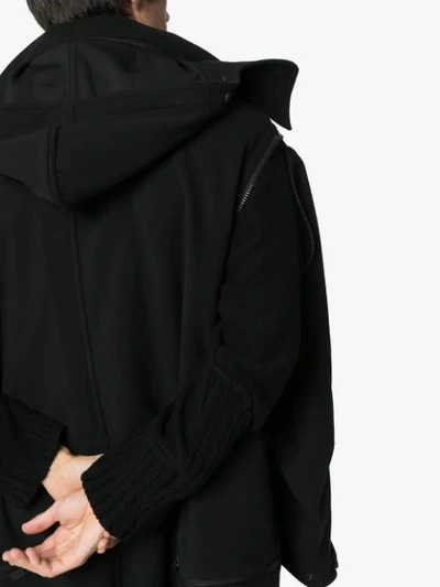 Shop Yohji Yamamoto Hooded Parka Coat In Black