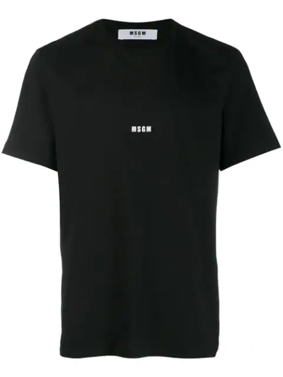 Msgm Viscose Pattern T-shirt In Black