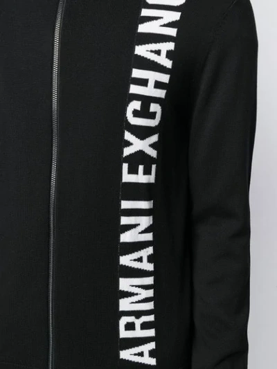 Shop Armani Exchange Roll Neck Logo Sweatshirt In Black