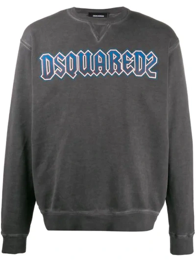 Shop Dsquared2 Logo Printed Sweatshirt In Grey