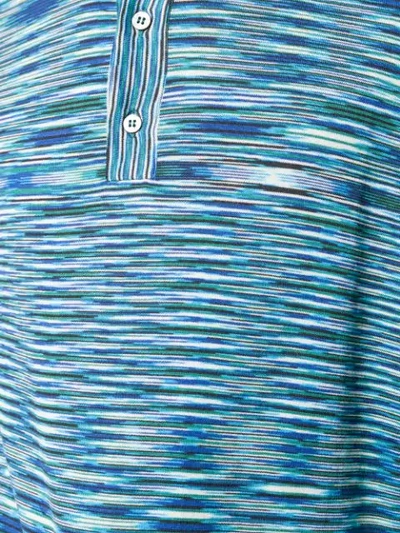 Shop Missoni Striped Polo Top In Blue