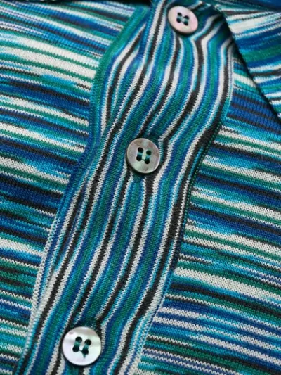 Shop Missoni Striped Polo Top In Blue