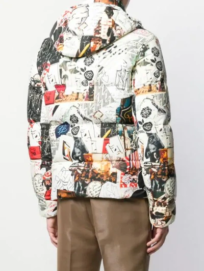 Shop Fendi Karl Kollage Reversible Jacket In White