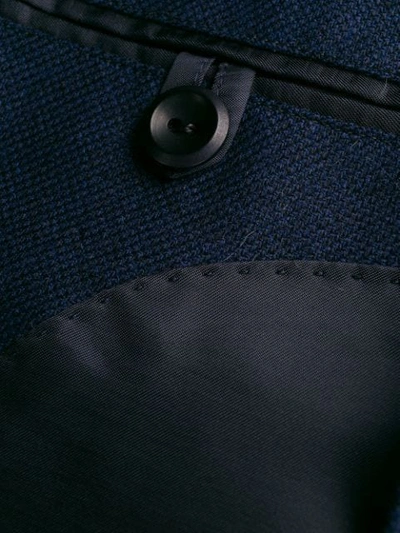 Shop Junya Watanabe Textured Blazer Jacket In Blue