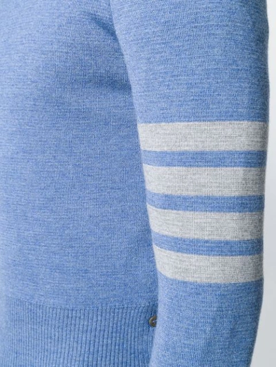 THOM BROWNE MILANO四条纹缝线美利诺羊毛毛衣 - 蓝色