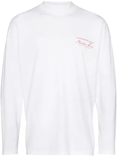 Shop Martine Rose Logo Print Long-sleeve T-shirt In White