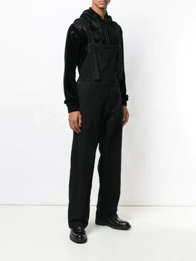 Shop Ann Demeulemeester Wide Leg Overalls - Black