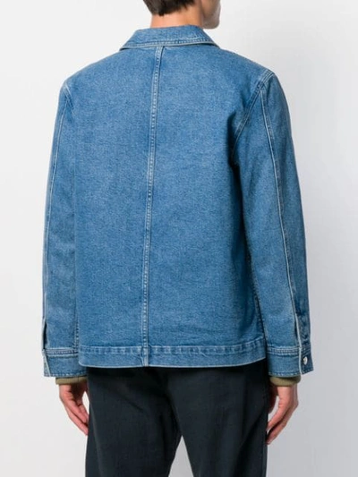 Shop Apc Coddy Denim Jacket In Blue