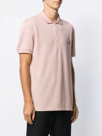 Shop Alexander Mcqueen Skull Patch Polo Shirt In Pink