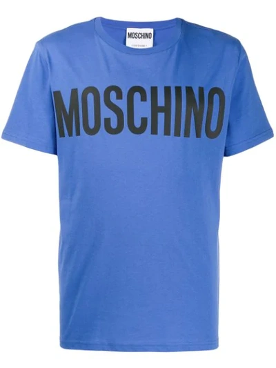 Shop Moschino Logo Print T-shirt In Blue