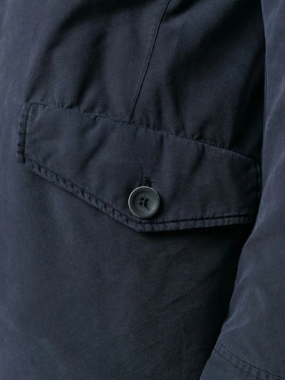 Shop Herno Fur-collar Parka Coat In 9201 Blue