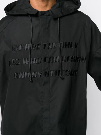 Shop Juunj Hooded Shirt In Black