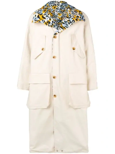 Shop Marni Leopard Print Raincoat In White
