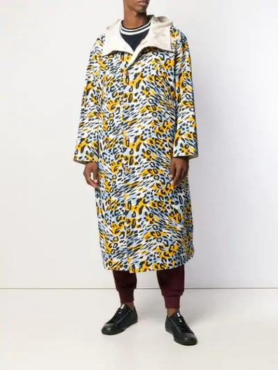 Shop Marni Leopard Print Raincoat In White