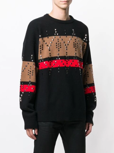 Shop Laneus Stud Embellished Jumper In Black