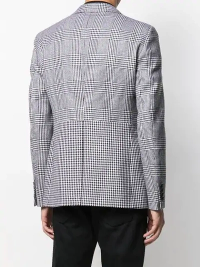 Shop Alexander Mcqueen Hybrid Check Blazer In 9080 White/black