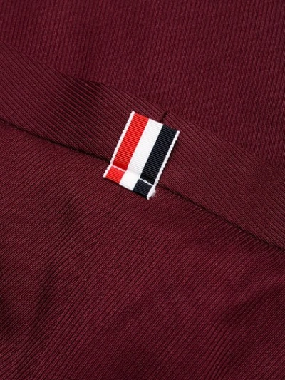 Shop Thom Browne Rwb Stripe Detail Slim-fit Trousers In Red