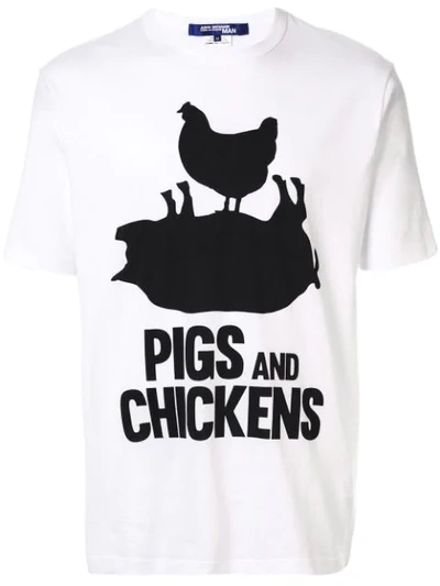 Shop Junya Watanabe Pigs And Chickens T-shirt In White