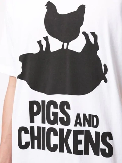 Shop Junya Watanabe Pigs And Chickens T-shirt In White