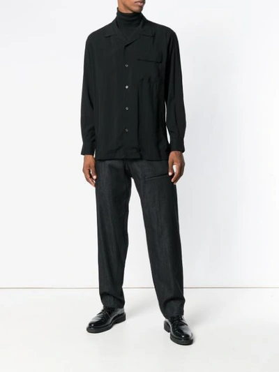 Shop Yohji Yamamoto Chest Pocket Shirt - Black